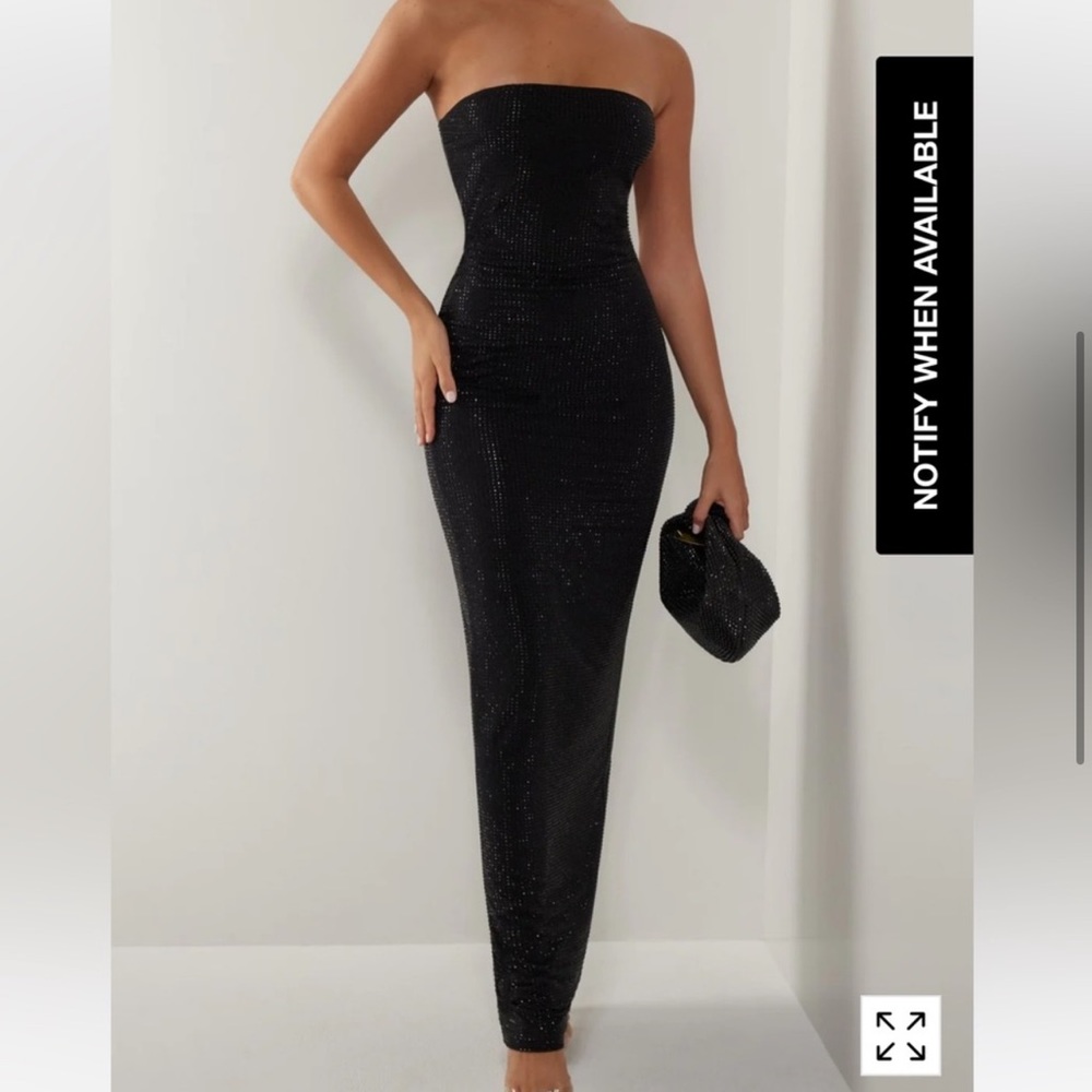 COPY - Heiress black strapless diamante maxi tube gown dress